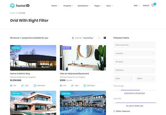 Grid with right filter